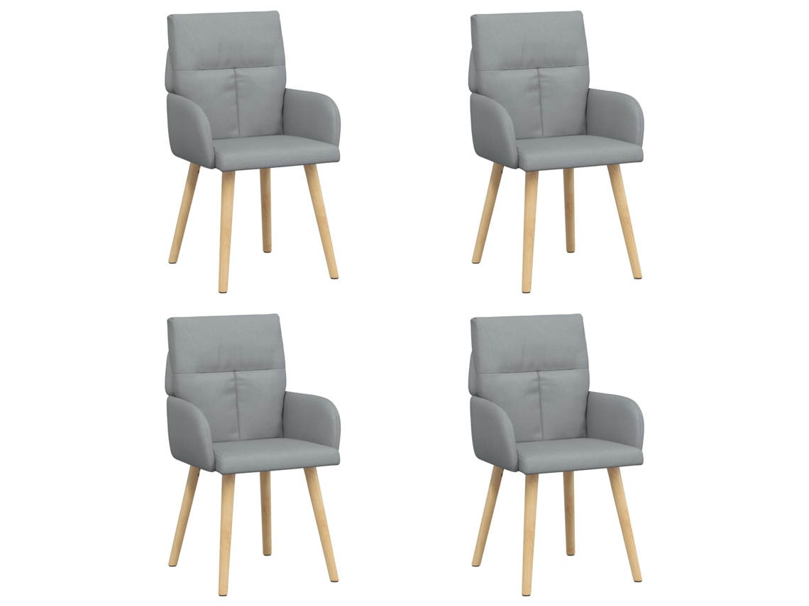 Conjunto 4 Móveis De Jantar Vidaxl Cinzento-claro Tecido (60 X 56 X 96 Cm)