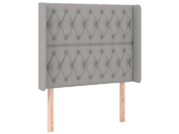 Cabeceira de Cama com Abas Tecido Cinzento Claro MAISON EXCLUSIVE (93x16x118 cm)