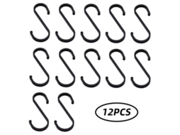 12 Ganchos em Forma de S, Anti ferrugem, Anti corrosão, para Cozinha, Banheiro, Quarto S/MARCA