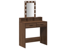 Conjunto 1 Mesa De Vestir Vidaxl Castanho Derivados De Madeira (79 X 41 X 140 Cm)