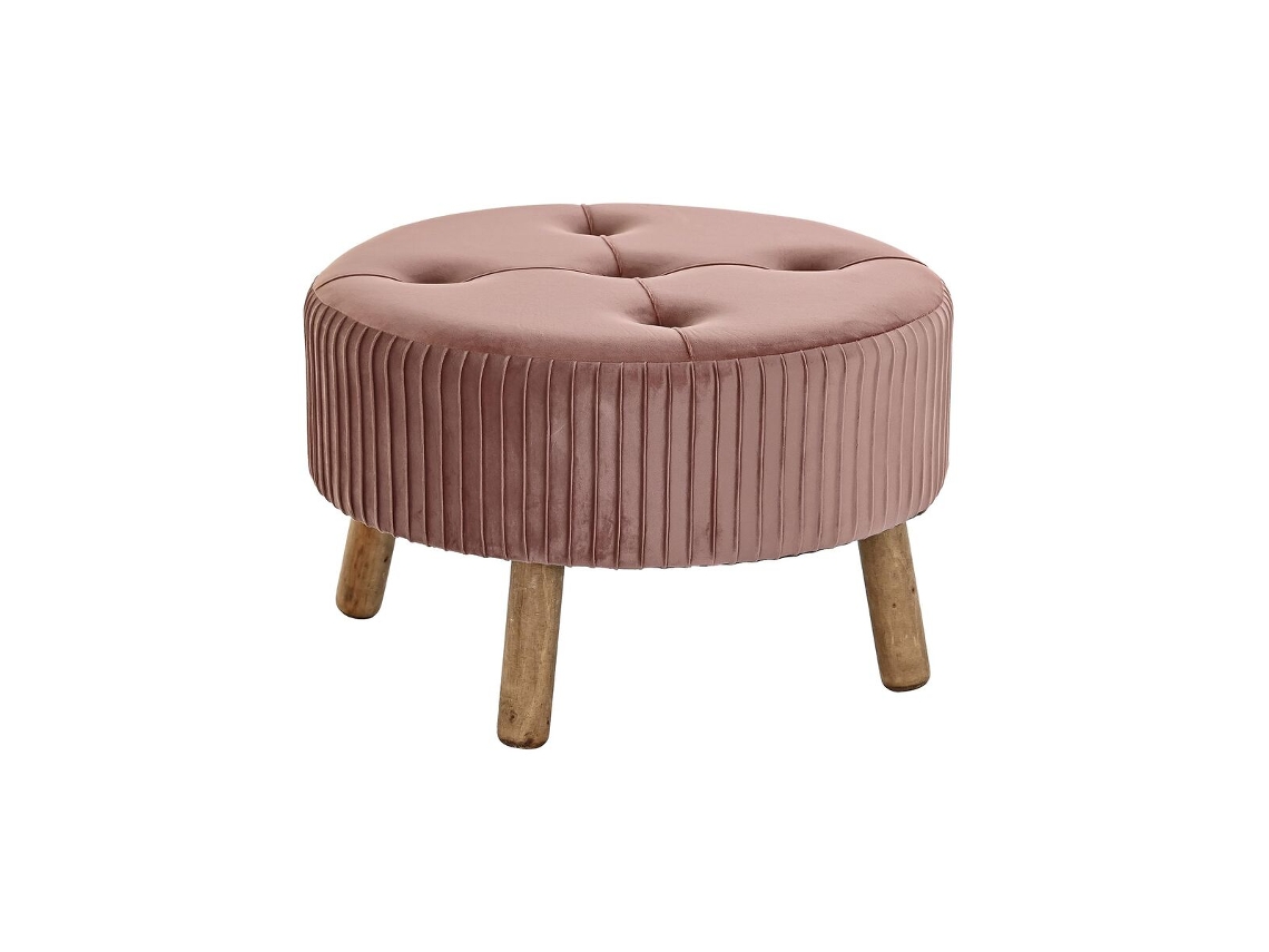 Repousa-Pés DKD HOME DECOR (Natural - Madeira - 61 x 61 x 38 cm)