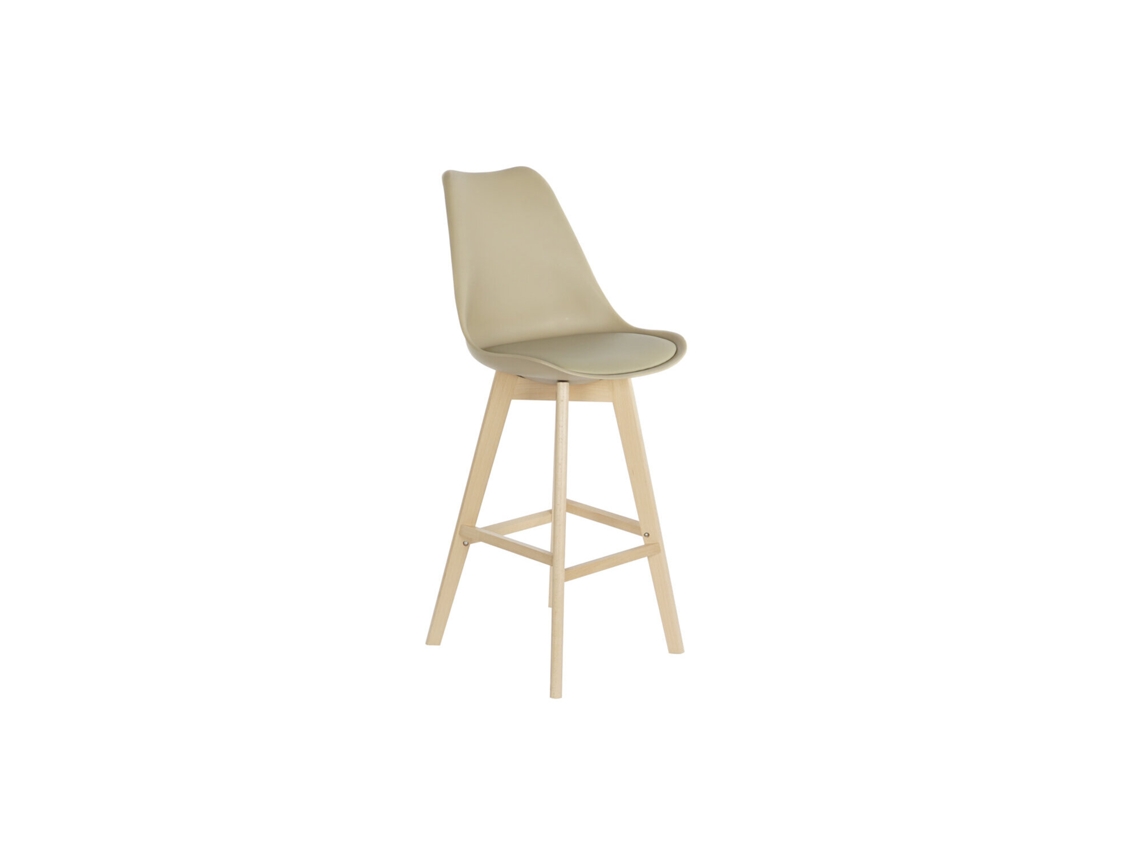 Banqueta bege em PU com acabamento em faia, 48,5x55x109cm ALEXANDRA HOUSE LIVING