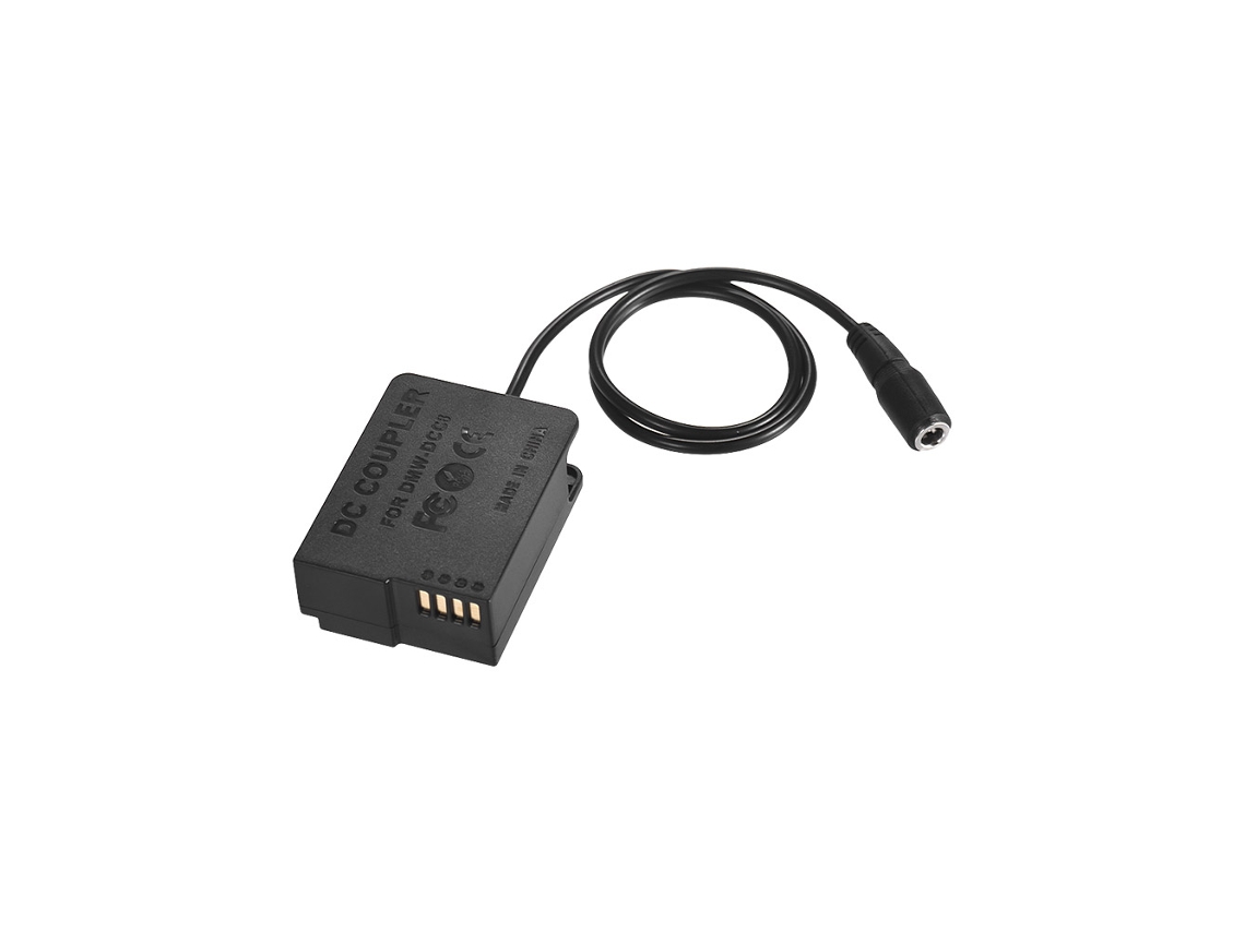 Adaptador de alimentação CA Andoer DMW-AC8 para câmeras Panasonic FZ200, FZ1000, G5, G6, G7, G85 e GX8.