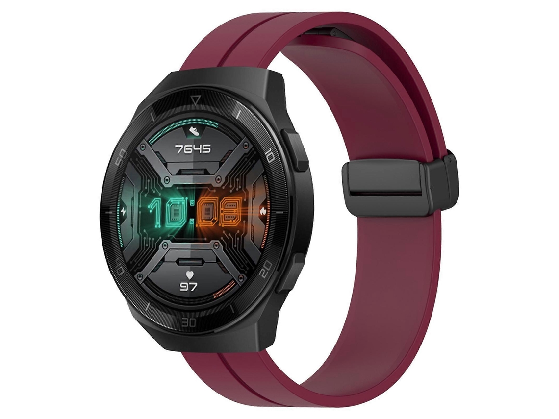 Pulseira De Silicone Com Fecho Magnético, Cor Sólida, Para Huawei Watch Gt 2e 22mm