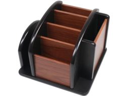 Suporte de Madeira para Controle Remoto, Organizador de Mesa, Gaveta Grande de Madeira para Mesa, Porta, Canetas Giratório BRILVIBERA