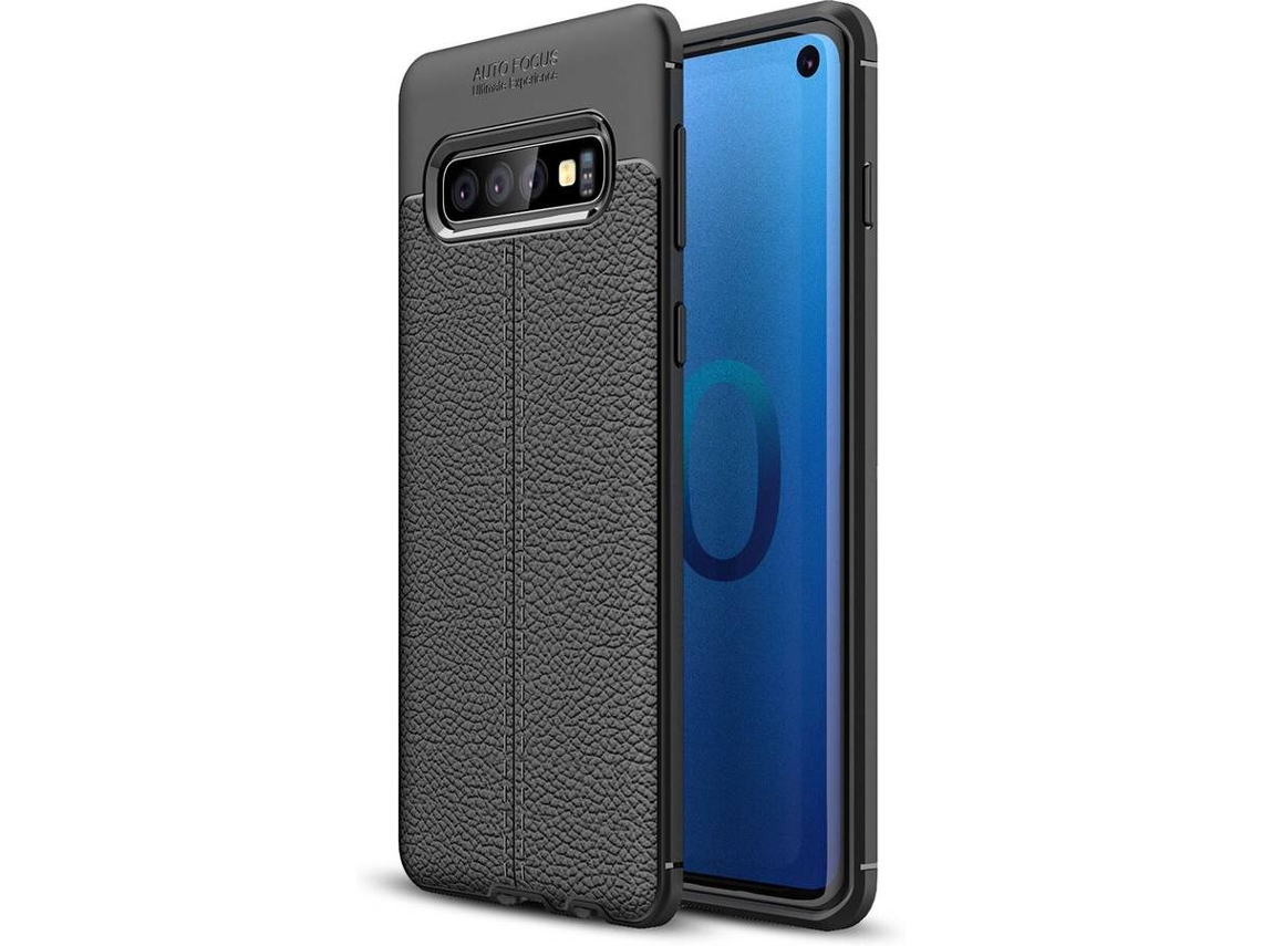 Capa e Película Samsung S10 PHONESHIELD Rugged Leather Preto