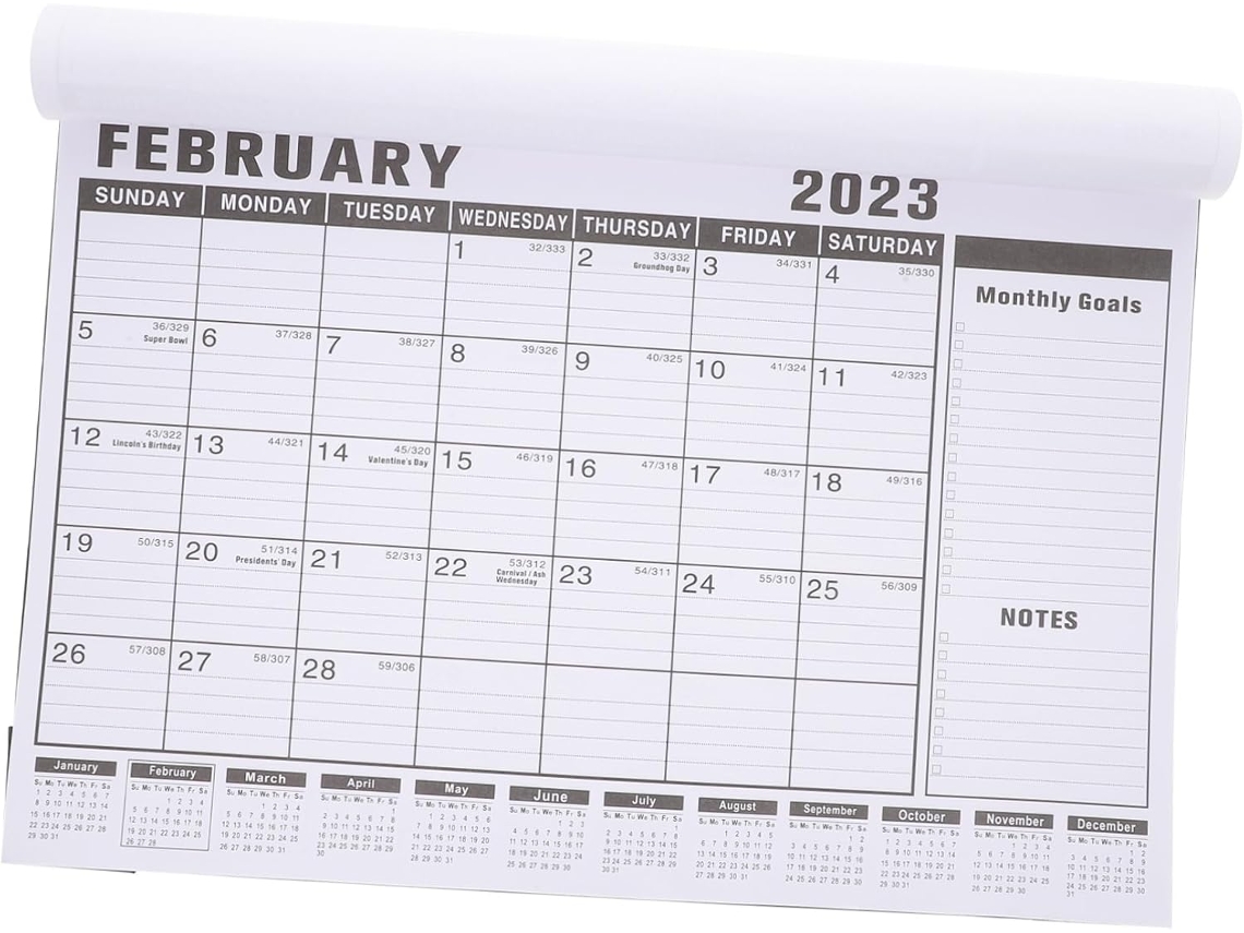 Calendário De Parede Inglês Prático E Grosso Para Organização Doméstica, Simples E Elegante.