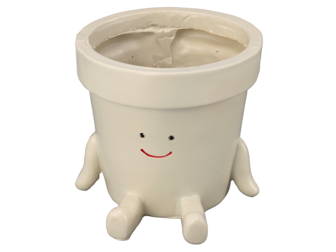 Vaso De Flor Adorável Com Rosto De Resina Para Succulentes Jardim