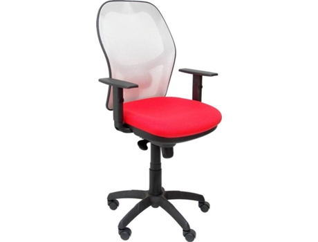 Silla de Oficina Jorquera malla blanca asiento bali rojo