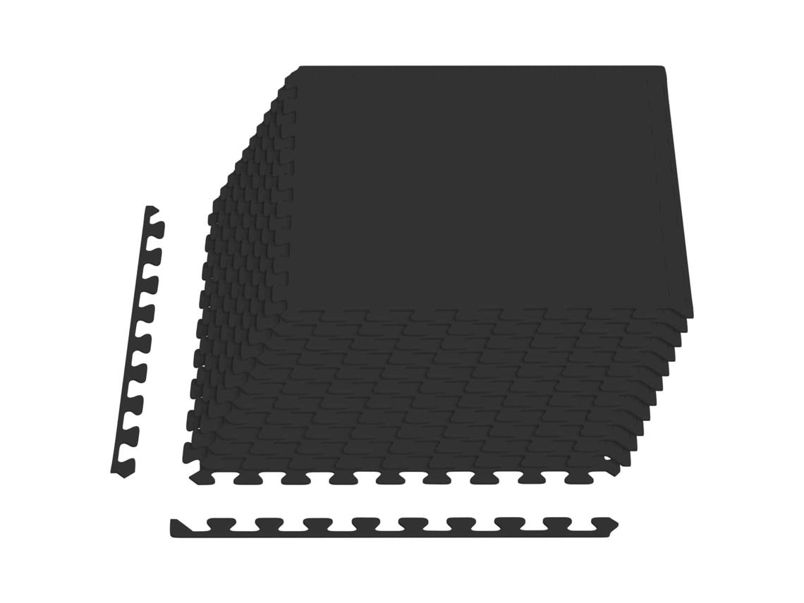 Conjunto 12 Mats De Quebra-cabeça Interligados Vidaxl Preto Espuma (4,32 M²)