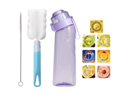 Garrafa De Água De Air 650ml Com 7 Cápsulas De Sabor Roxo Transparente Spqment