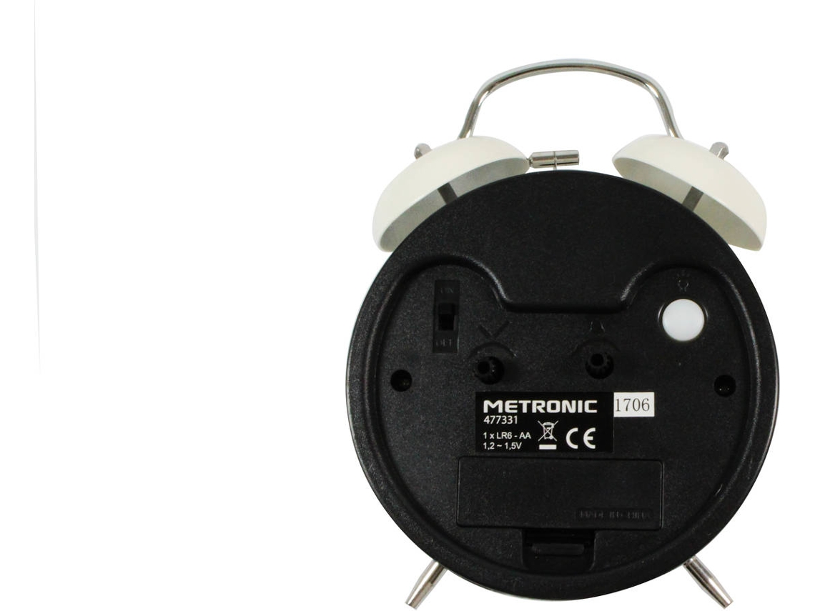 Relógio Despertador METRONIC Vintage Branco