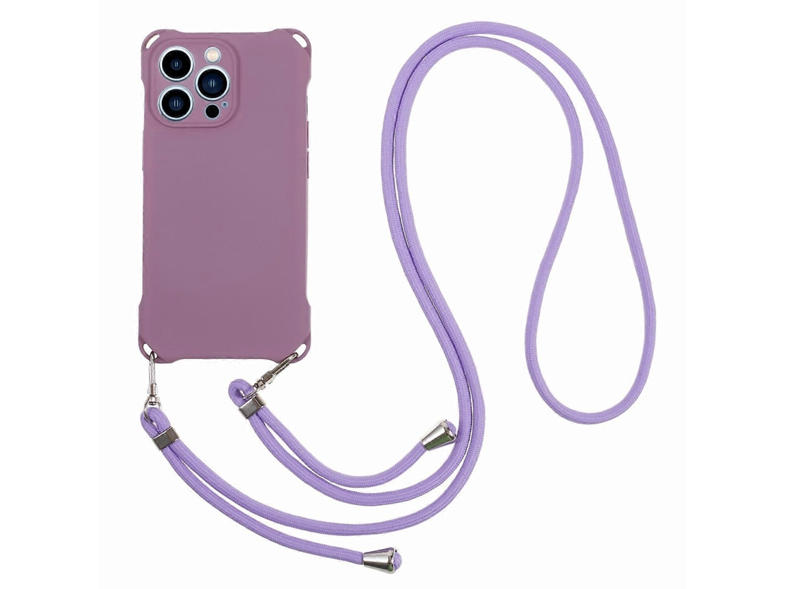 Capa Protetora De Tpu À Prova De Choque Para Iphone 12 Pro Com Cantos Reforçados, Capa Protetora Contra Poeira E Cordão (roxo Claro, Roxo Claro)