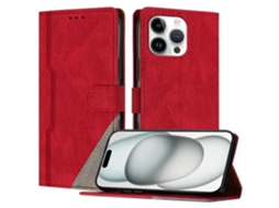 Capa De Couro Com Estampa Triangular E Suporte Tipo Carteira Para Iphone 15 Pro Max, À Prova De Choque