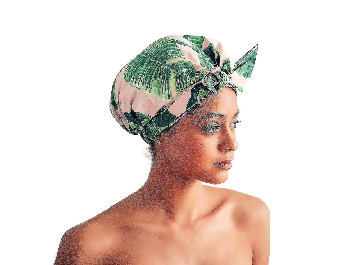 1 Touca De Banho Feminina, Reutilizável E Impermeável, Com Laço.