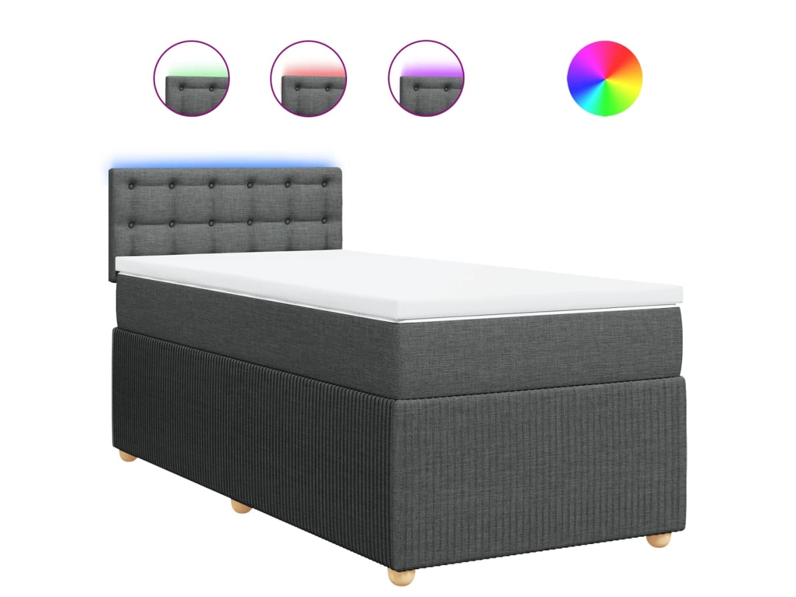 Box Spring Bed, Box Spring Beds Vidaxl Cinzeto Tecido (100 X 200 Cm)