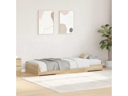 Vidaxl Estrutura Da Cama Com Gaveta Carvalho Sonoma 75 X 190 Cm