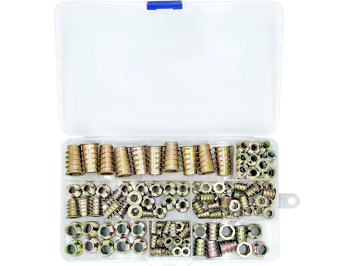 Kit De 130 Porcas Inserção Métricas Tamanhos Variados, Projetado Para