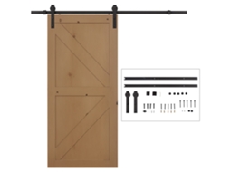 Kit De, Suporta 90 Kg Kit Trilha Para Porta De Correr. Até 90 Kg. Aço Carbono. 200cm. Preto. Ferramentas Inclusas. Mymhru