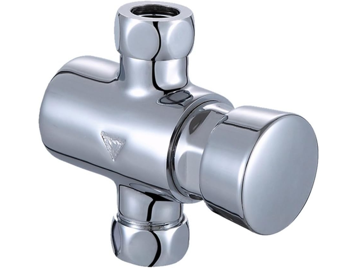 Válvula De Chuveiro De Latão Com Fechamento Automático - Controle De Fluxo - Acabamento Cromado -