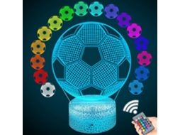 Luminária Noturna 3d de Futebol para Crianças, Lâmpada com Ilusão de Futebol 3d, Futebol BRILVIBERA
