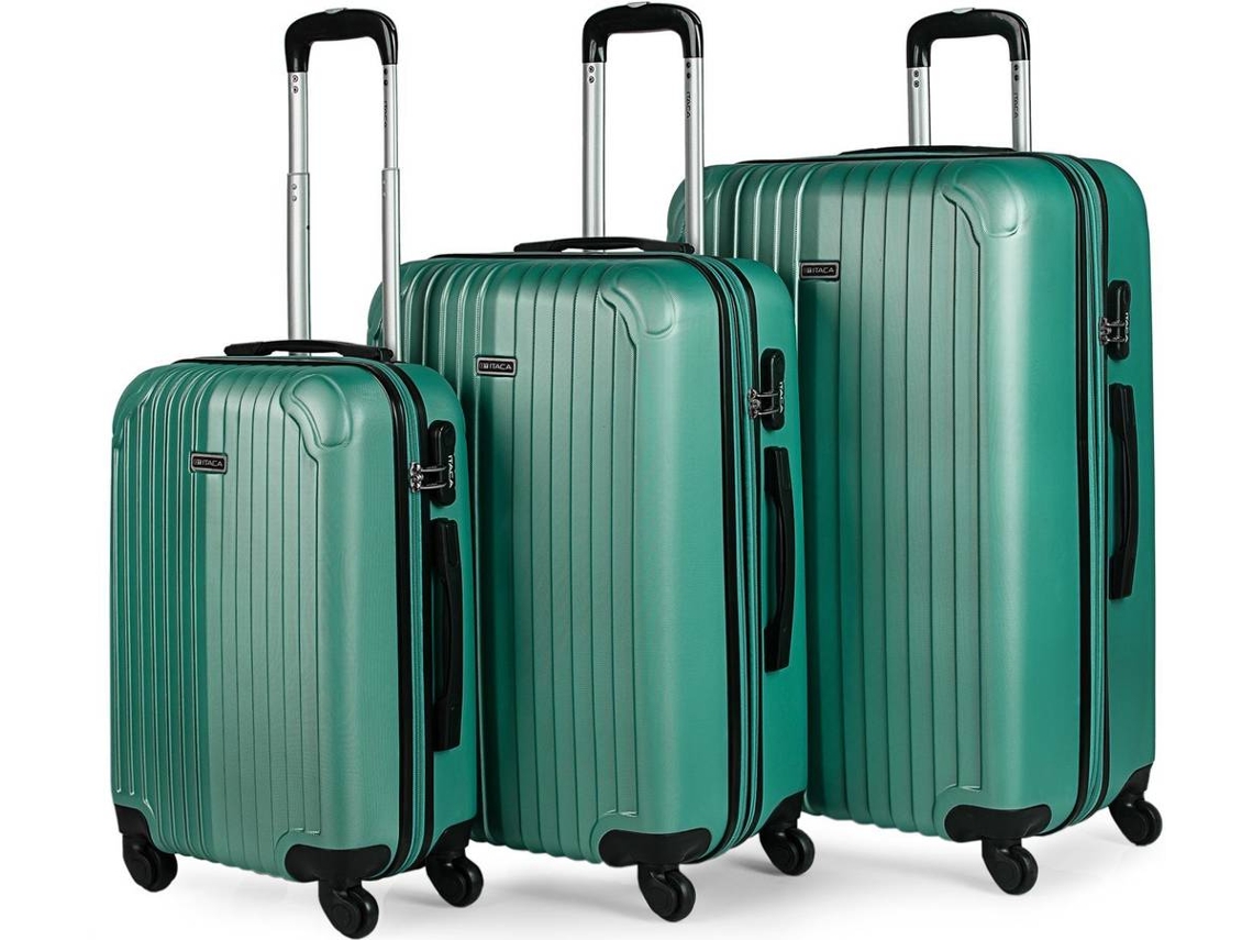 Conjunto de 3 Malas de Viagem ITACA Extensivel Verde (35/70/100 L)