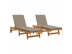 Maison Exclusive - Espreguiçadeira 3 Pcs Castanho Madeira Sólida De Acácia
