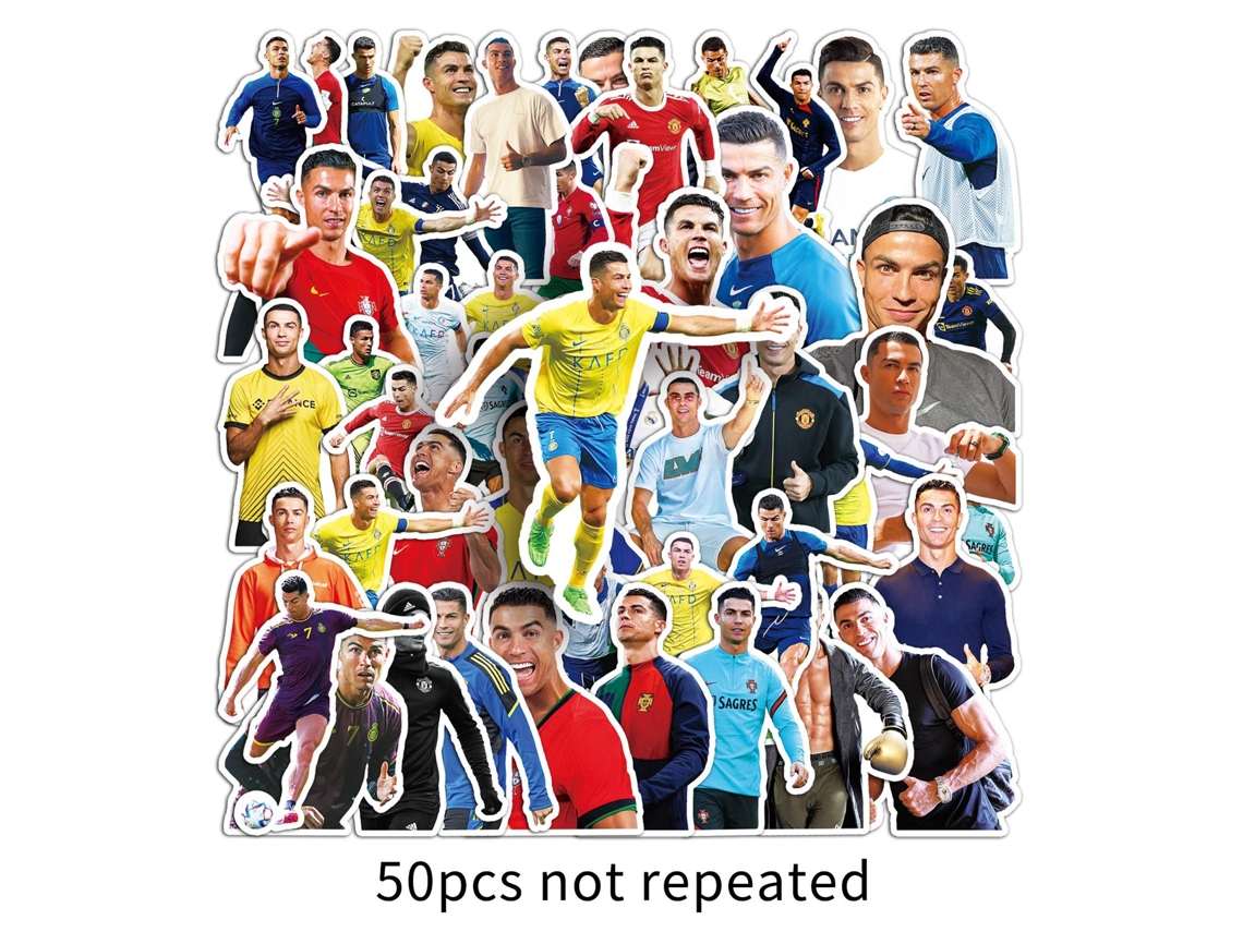 Pacote Com 2 Unidades De 50 Adesivos De Futebol Do Ronaldo Presente Perfeito Para Crianças. Brilvibera
