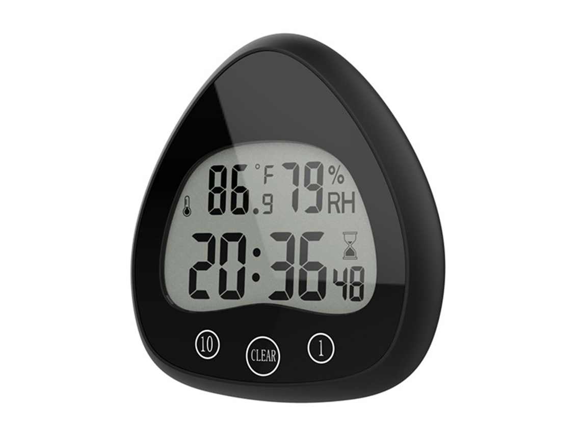 EIOORORRIY Relógio De Banheiro Em Forma De Coração Com Display Digital De Temperatura E Umidade