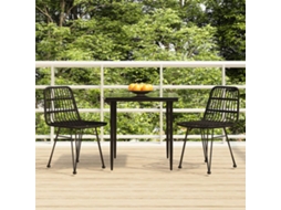 Pcs Conjunto De Jantar Para Jardim Vime Pe Preto Dkd Home Decor