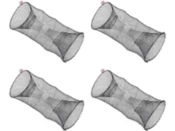 Armadilha para Isca de Pesca 4x, Armadilhas para Lagostins, Gaiola de Pesca Dobrável Portátil em Ferro Fundido com Mola. Acessórios de Pesca. SFUSHOS