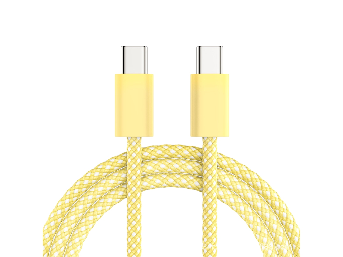 Laxiscreed Cabo Type-c Para Type-c 60w, Compatível Com Fast Charging, 1m, Amarelo
