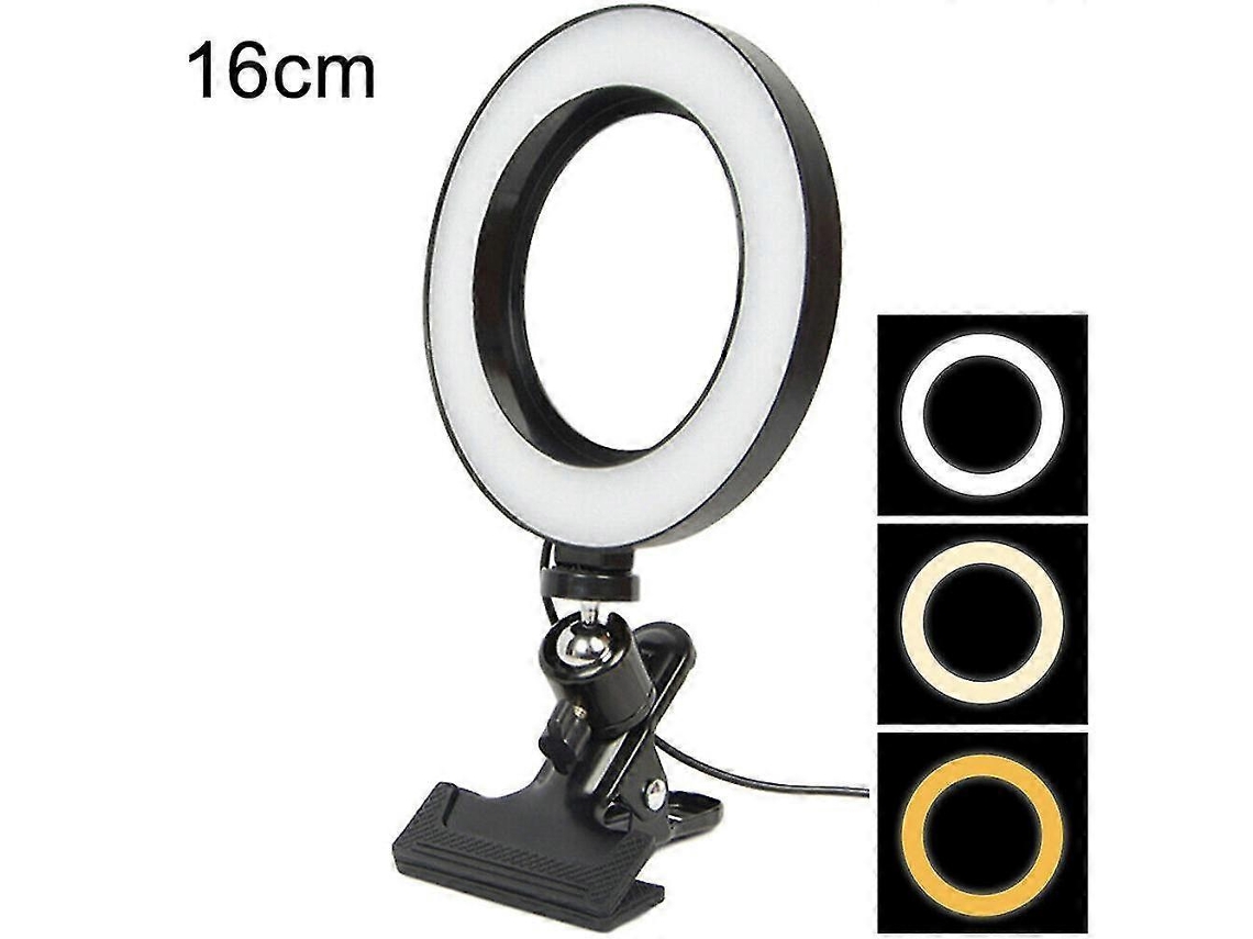 Rebe luz Anular com Clip para Monitor, 3 Modos de Cor Ajustáveis 2700k 6500k, Usb, para Trabalho Remoto, Streaming, Maquiagem