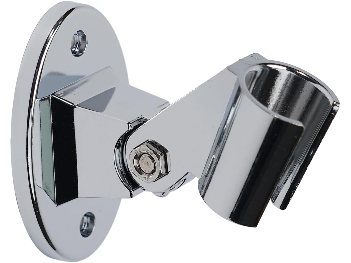 Suporte De Chuveiro Ajustável Com Base Fixa Em Abs Cromado, Para Montagem Na Parede, Com Suporte Para Ducha Manual E