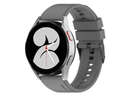 Bracelete Para Samsung Galaxy Watch 5 (40mm) - Silicone Black Buckle Step (20mm) - Cinza
