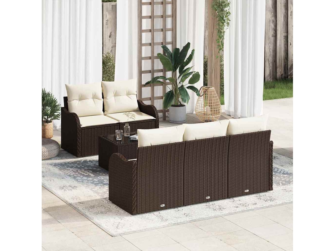 Vidaxl Conjunto De Sofá De Jardim 6 Unid. 5-número De Lugares
