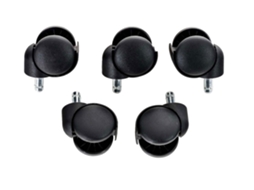 Conjunto De 5 Rodízios De Plástico Preto