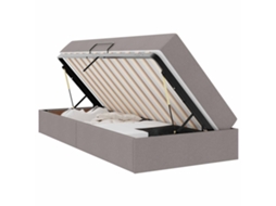 Cama com Arrumação e Colchão Cinzento acastanhado 90 X 190 Cm VIDAXL
