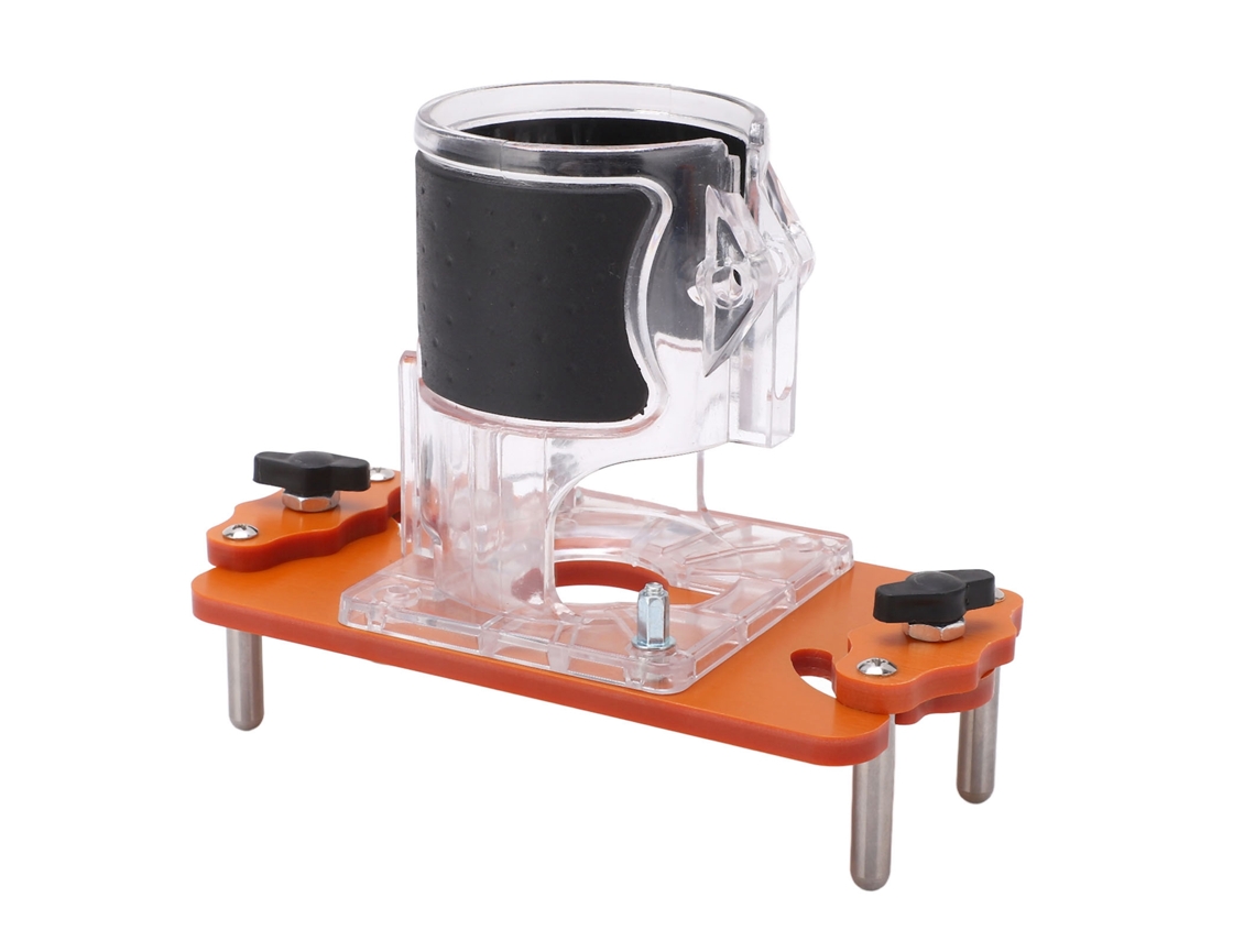 Mesa de torneamento para carpintaria com tampa transparente para máquina de ranhurar e aparar balanceada