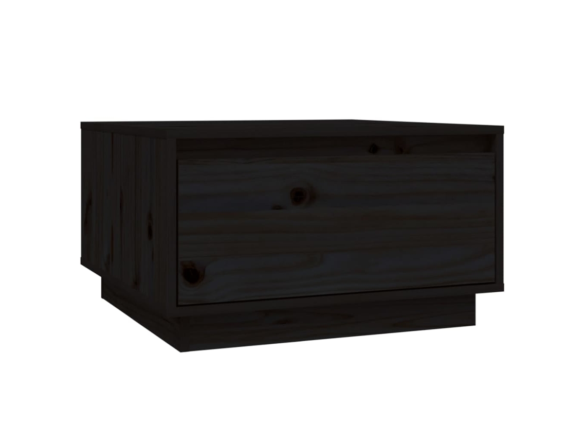 Mesa de Centro 55x56x32 Cm Pinho Maciço Preto MAISON EXCLUSIVE