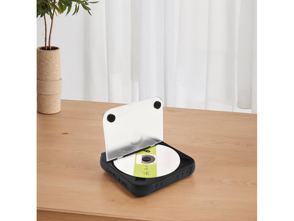 Leitor Cd Portátil Com Bluetooth, Reprodutor De Música, Mini Aparelho De Áudio E De Ultrafino Com Estojo À