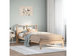 Vidaxl Cama Com Estante Sem Colchão 100x200 Cm Pinho Maciço