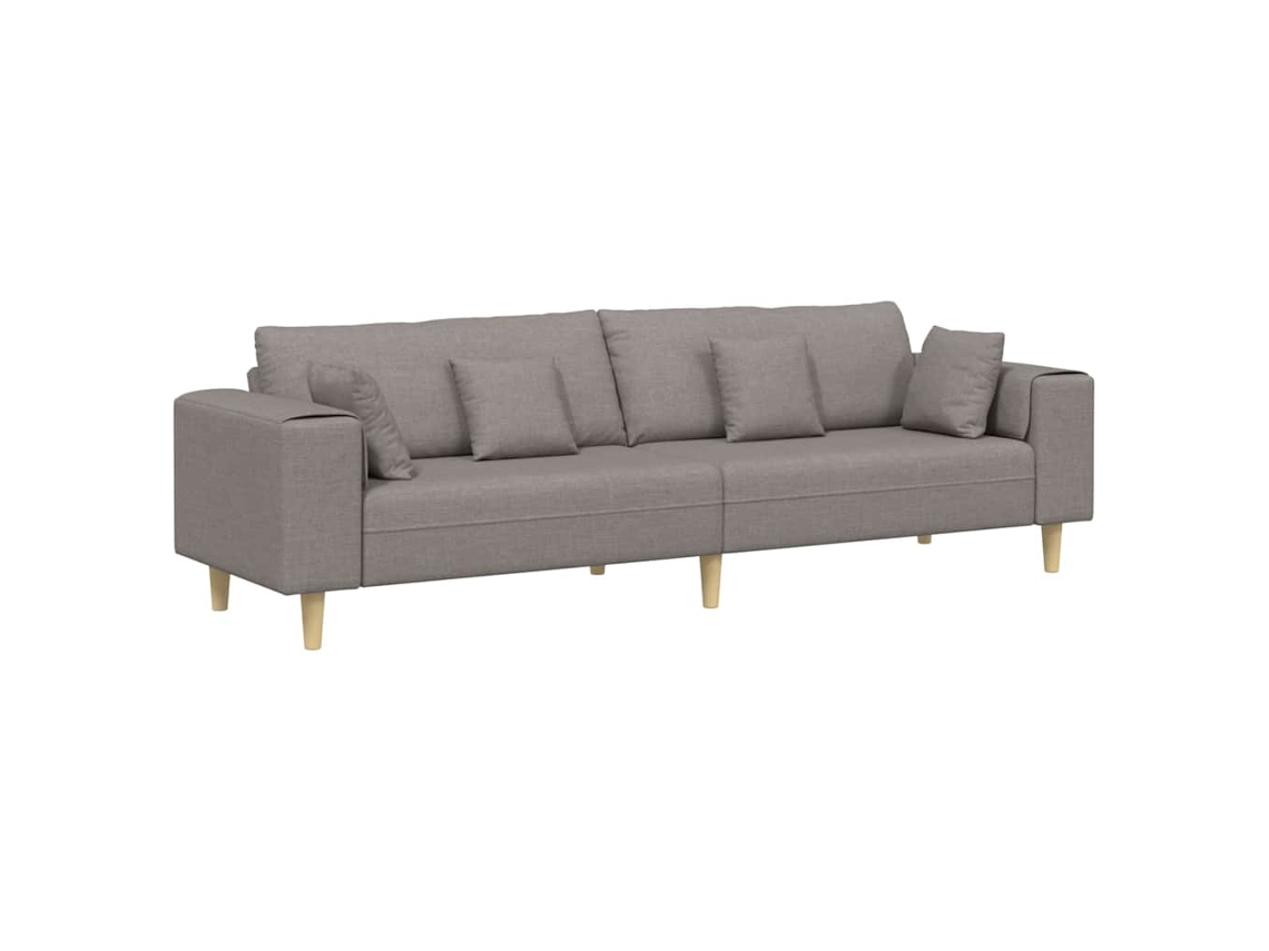 Sofá com Almofada Cinzento Acastanhado 250x77x76 Cm Tecido MAISON EXCLUSIVE