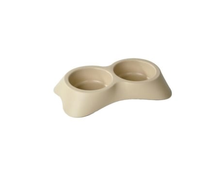 Gamelles E Bebedouros História De Amor Double Gamela Em Plástico 500ml Bege Antiderrapante Love Story