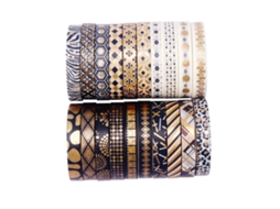 Set De 20 Fitas Washi Slim De Ouro 7mm Para Artesanato, Scrapbooking, Diários E Presentes