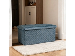 Banco Baú Dobrável em Veludo Acolchoado 76x38x38cm VOLTEDGE