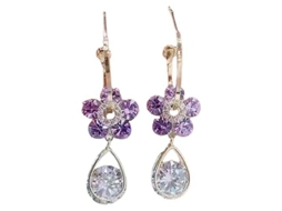 2026-aretes De Flor De Cristal Com Zirkônia E Diamantes Simulados De Moda Premium