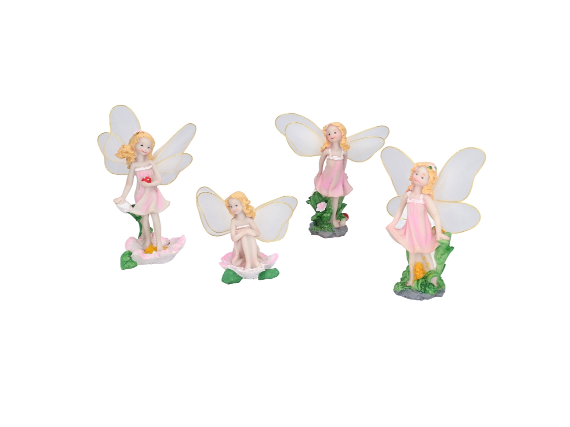 Conjunto de 4 Estatuetas de Fadas Das Flores em Resina CHABERLU