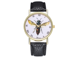 Reloj De Dama Reloj Hombre Cuero Quartzo Especimen Insecto Negro T194-a Zhoulianfa