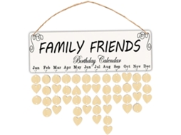 Calendário De Aniversário Redondo Em Madeira Natural, Decoração De Parede Para Família, Kit Diy Para Lembrete De Gokoco